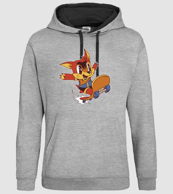 Veveriță Skateboarder model gri pe tricou