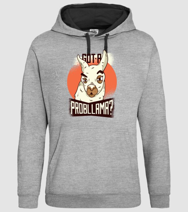 Got a Probllama? Lama model gri pe tricou