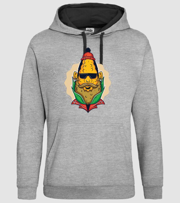 Hipster porumb model gri pe tricou