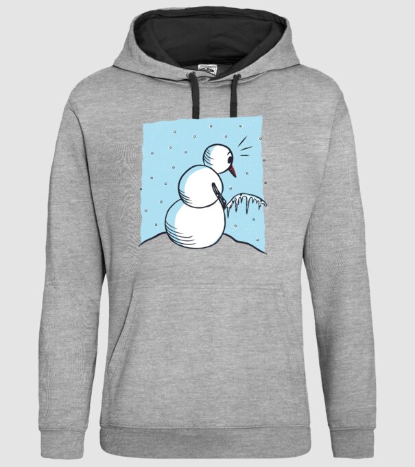 Om de zăpadă face pipi tricou amuzant model gri pe tricou