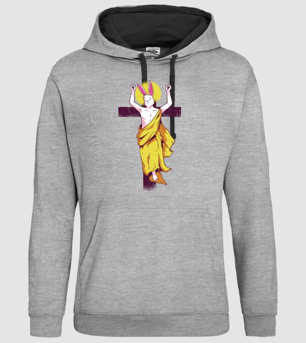 iepuraș de Paște Înviere model gri pe tricou