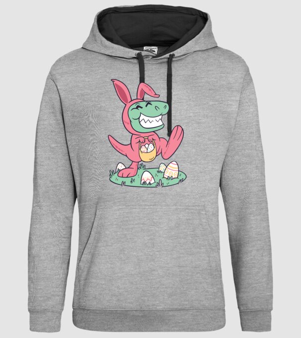 T-rex de Paște model gri pe tricou