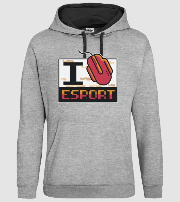 I love Esport model gri pe tricou