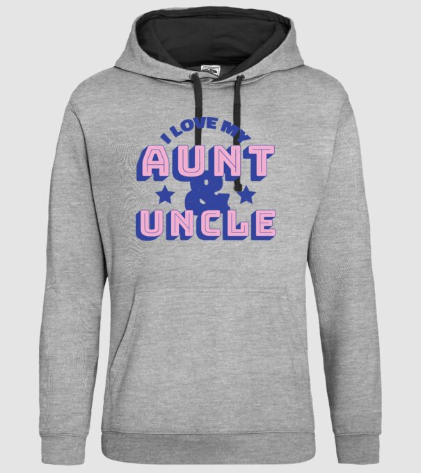 I Love My Aunt & Uncle model gri pe tricou