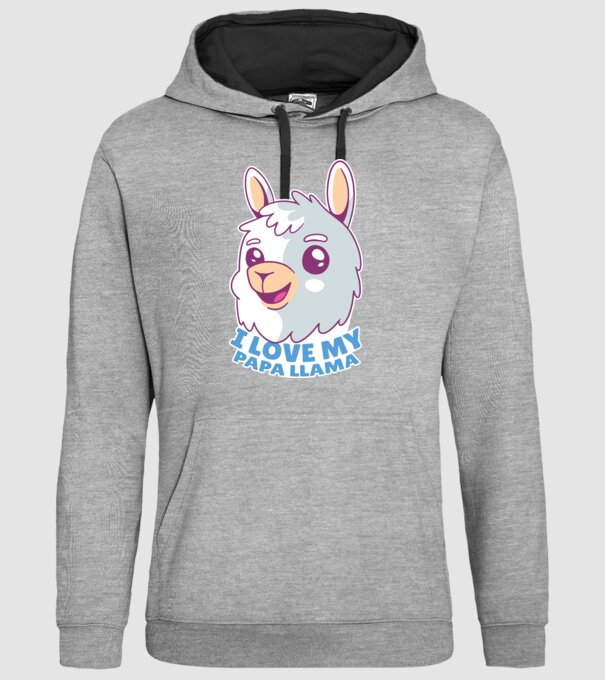 I Love My Papa Llama tricou drăguț cu lamă pentru bunicul model gri pe tricou