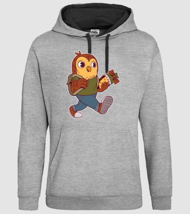 Bufniță școlar model gri pe tricou