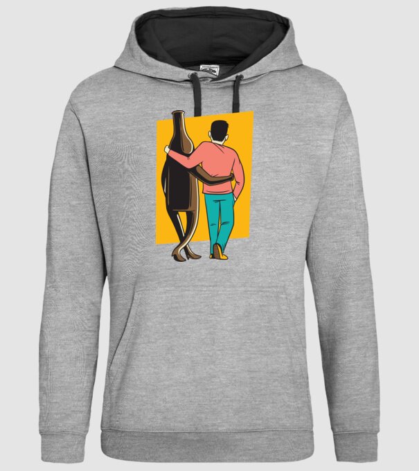 Amici de pahar model gri pe tricou
