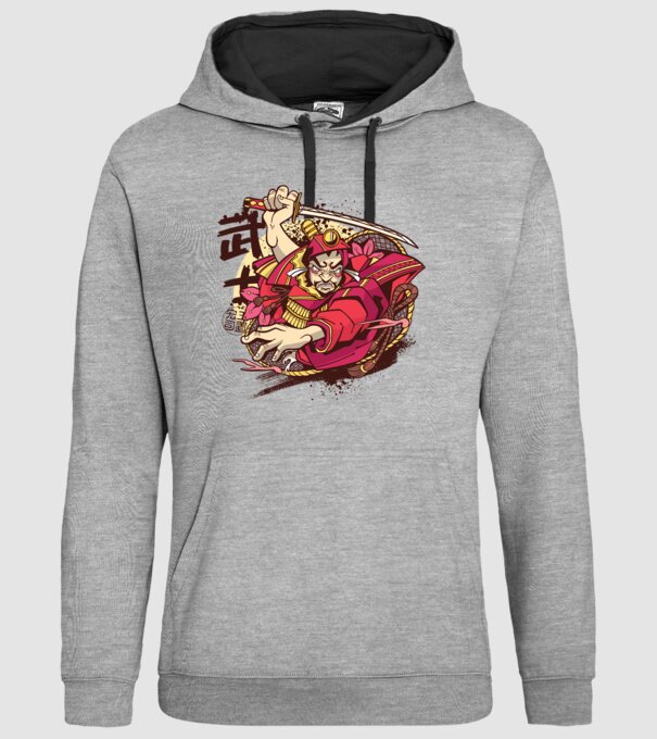 Războinic japonez model gri pe tricou