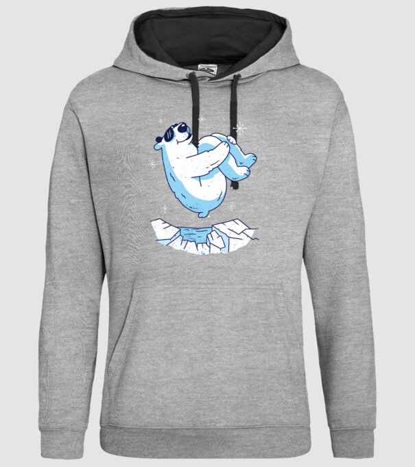 Urs polar Săritură bombă model gri pe tricou