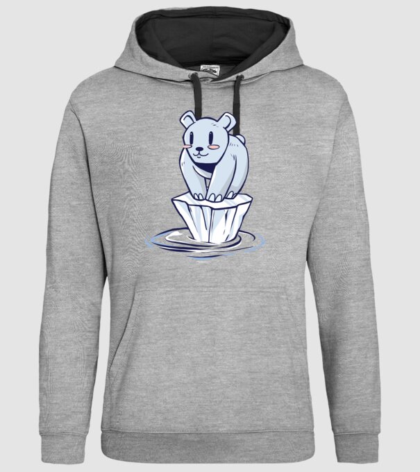 Urs polar pe gheața care se topește model gri pe tricou