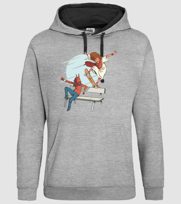 Isus Skateboarding model gri pe tricou