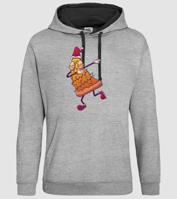 Pizza de Crăciun DAB model gri pe tricou