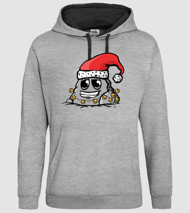 Stâncă de Crăciun model gri pe tricou