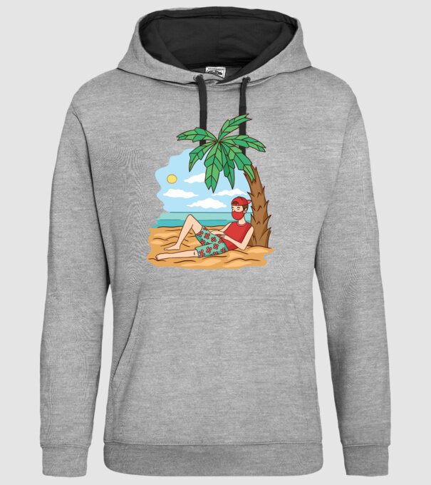 Vacanță în carantină model gri pe tricou