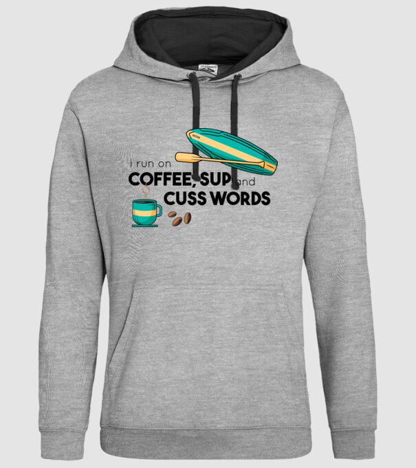 Cafea și SUP model gri pe tricou