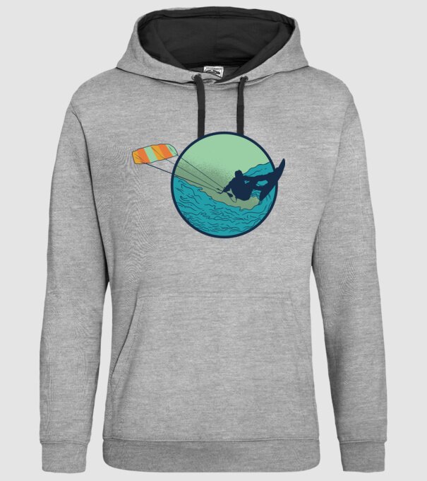 Tricou Kitesurf model gri pe tricou
