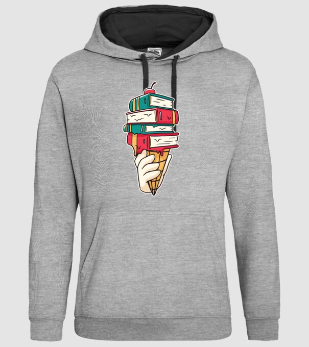 Înghețată cu Carte model gri pe tricou