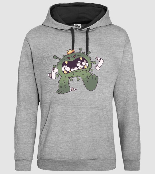 Monstru de hârtie igienică Coronavirus model gri pe tricou