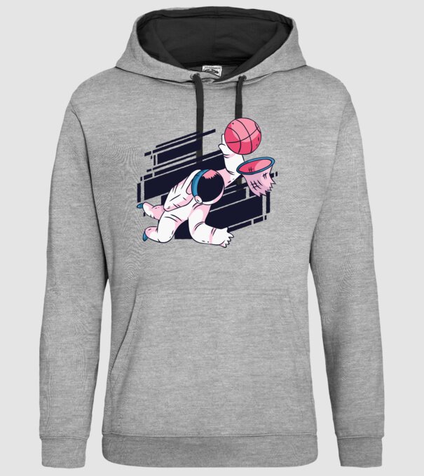 Astronaut Baschetbalist model gri pe tricou