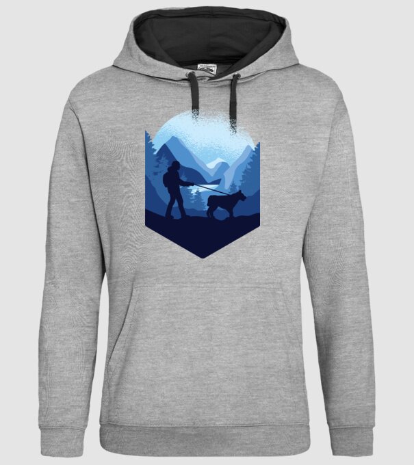 Excursie cu Câine model gri pe tricou