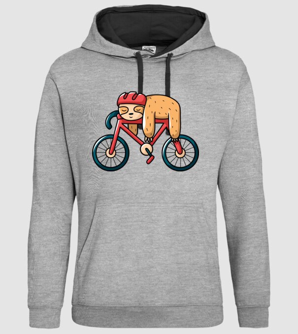 Leneș pe bicicletă model gri pe tricou