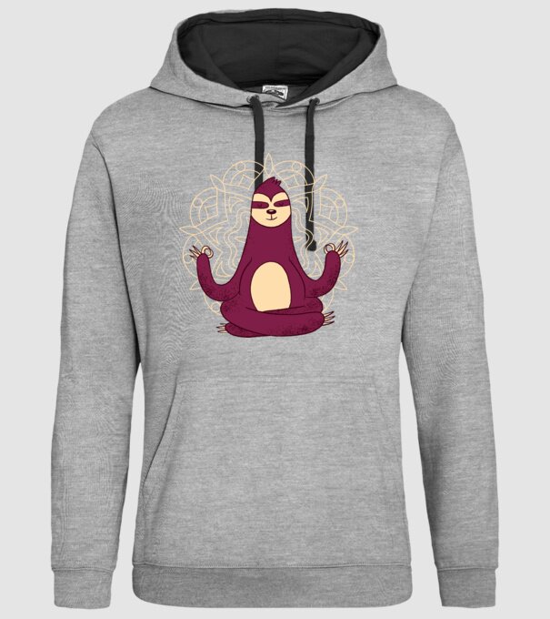 Leneș Meditație Yoga model gri pe tricou