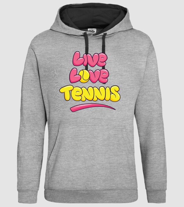Live Love Tennis model gri pe tricou