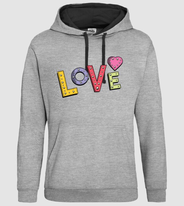 'Inscripție Love pentru Valentine''s Day' model gri pe tricou