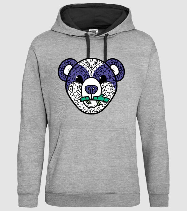 Mandala Panda model gri pe tricou