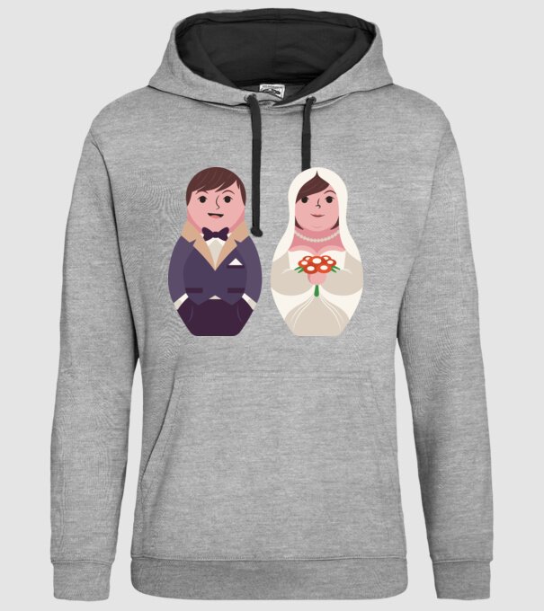 Matrioșka Căsătorie model gri pe tricou