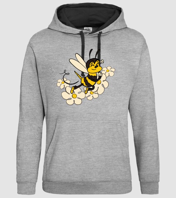 Albină Floare model gri pe tricou