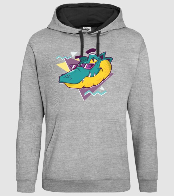 Aligator cool model gri pe tricou