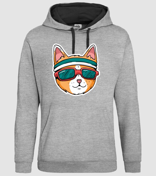 Pisică Cool model gri pe tricou