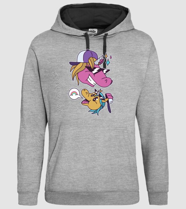 Unicorni cool model gri pe tricou