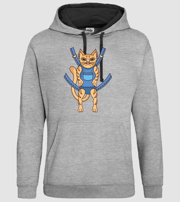 Pisică Supărată model gri pe tricou