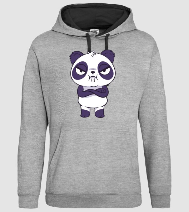 Panda furios model gri pe tricou
