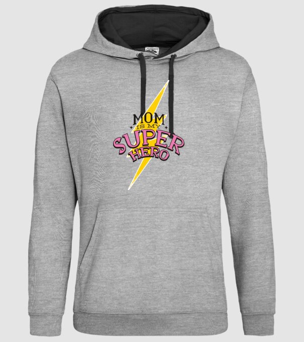 Mom is my Superhero tricou pentru mama model gri pe tricou