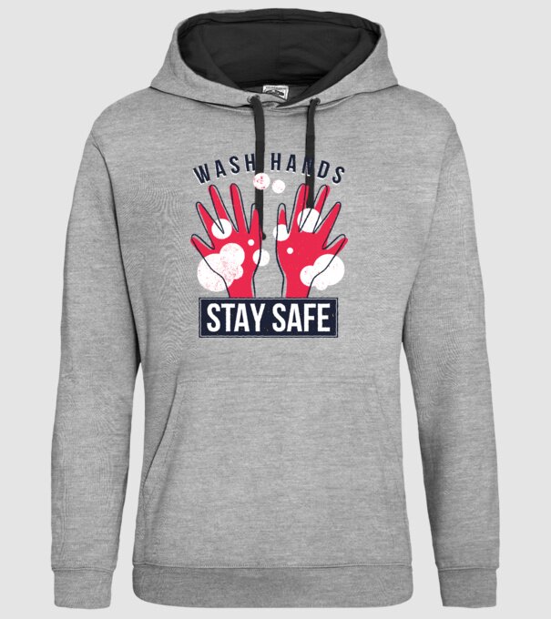Spală-te pe mâini și fii în siguranță Coronavirus model gri pe tricou