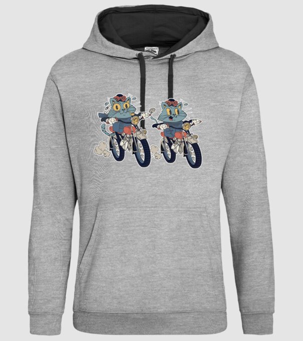 Pisicuțe motocicliste model gri pe tricou