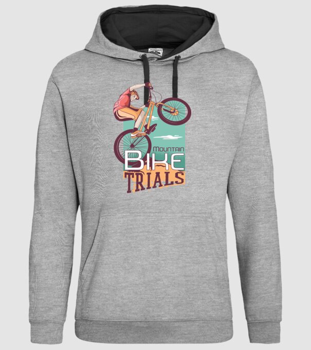 Truc Mountainbike model gri pe tricou