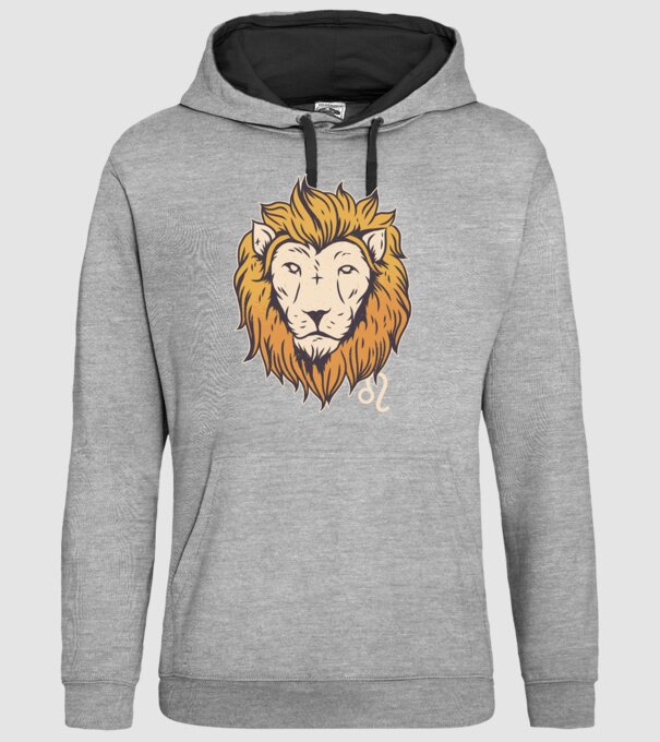 Lion head Horoscope model gri pe tricou