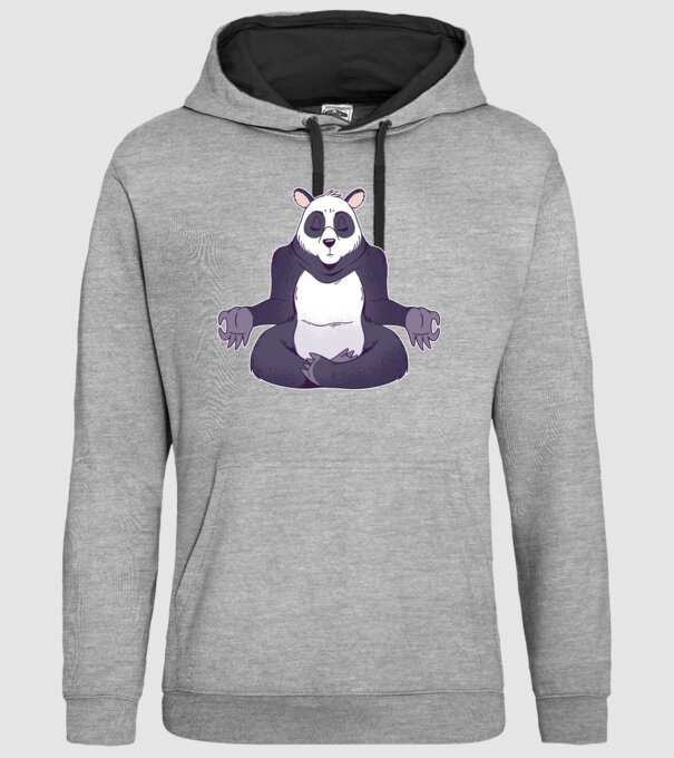 Panda Meditație model gri pe tricou