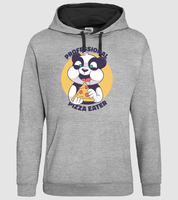 Panda Pizza model gri pe tricou