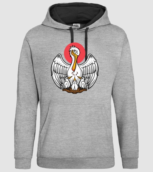 Familie Pelican model gri pe tricou