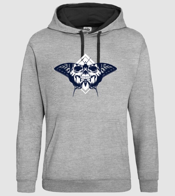 Craniu fluture model gri pe tricou