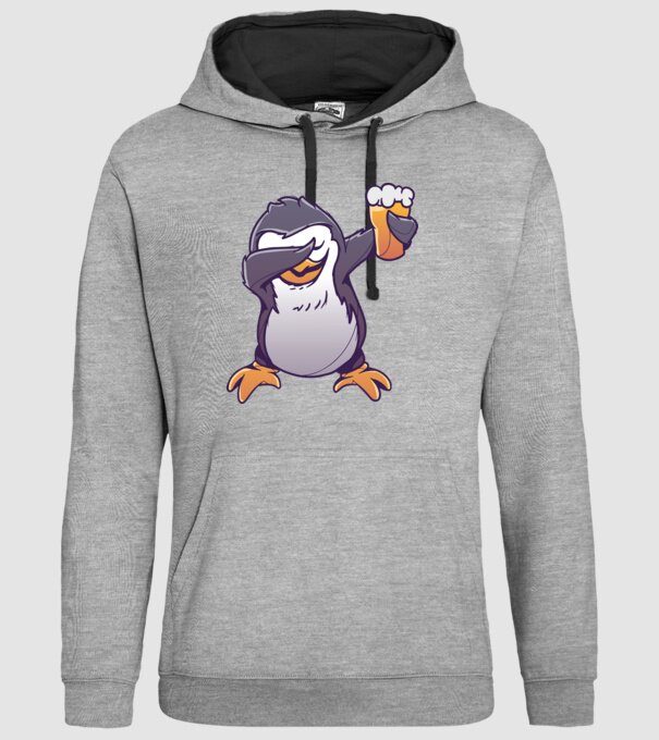 Pinguin cu Bere DAB model gri pe tricou