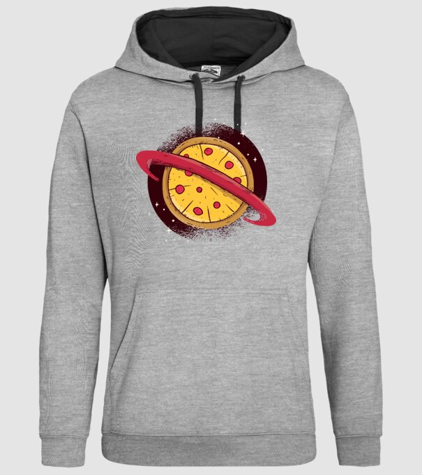 Pizza Planetă model gri pe tricou