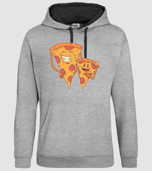 Familie Pizza model gri pe tricou
