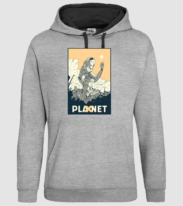 Planet X model gri pe tricou