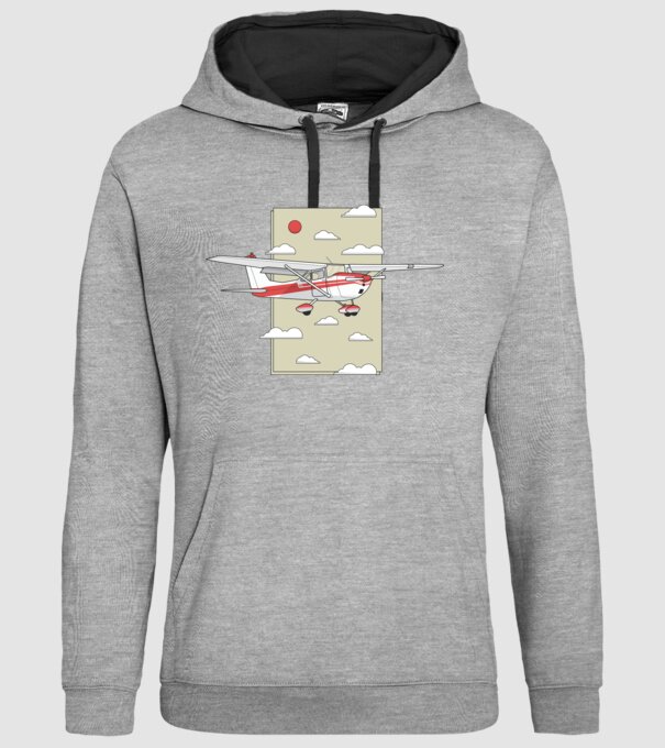 Avion cu elice model gri pe tricou